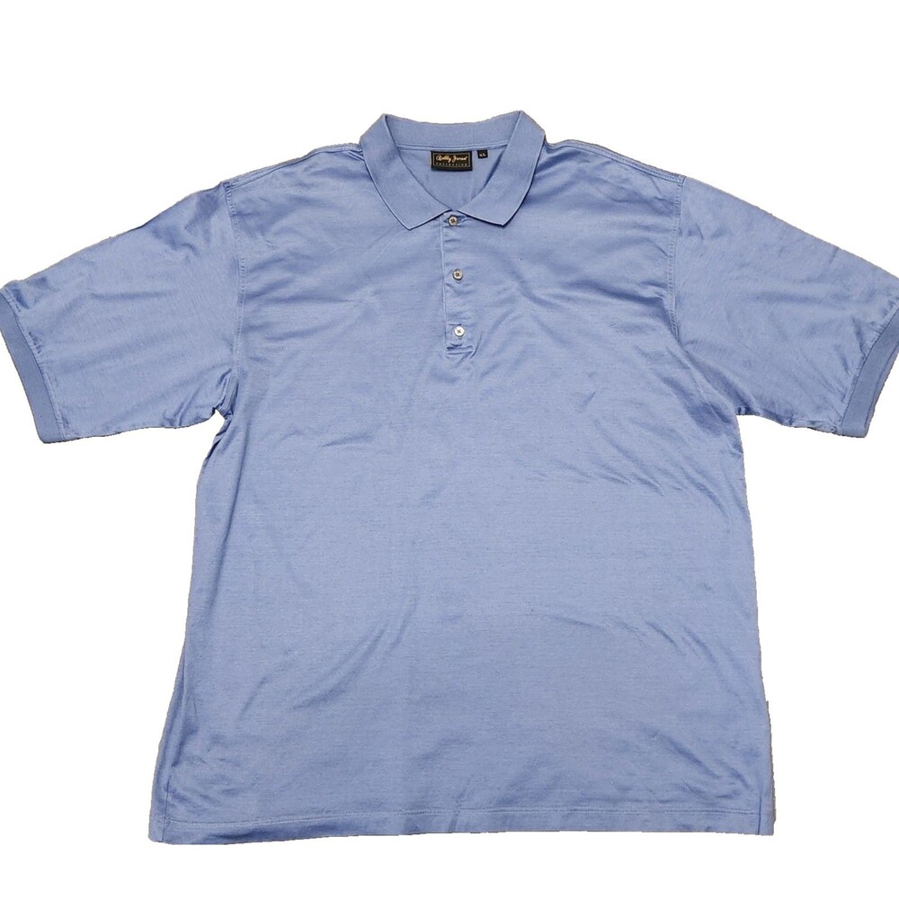 Bobby Jones Collection Polo Golf Shirt Mens XL Made in Italy Golfer Placket Blue - Picture 4 of 6